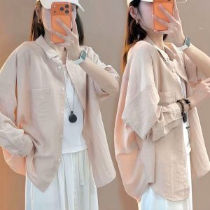 Women's Sheer Button-Up Blouse