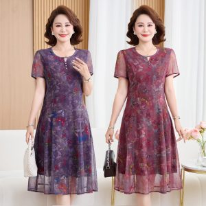 Floral Mesh Midi Dress